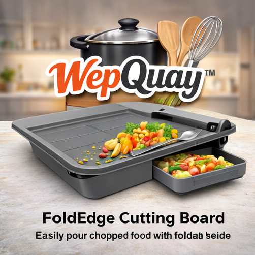 WepQuay™ FoldEdge Multi-Use Cutting Board with Juice Groove & Pour Spout