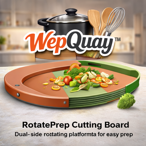 WepQuay™ RotatePrep Dual-Side Cutting Board with Swivel Prep Platform