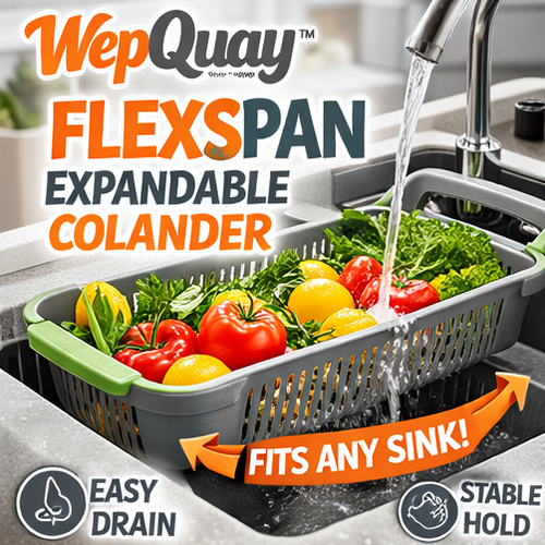 WepQuay™ FlexSpan Expandable Sink Colander Basket