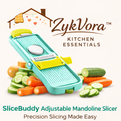 ZykVora™ SliceBuddy Mandoline Slicer – Adjustable Vegetable Slicer, Potato Cutter & Kitchen Food Prep Tool