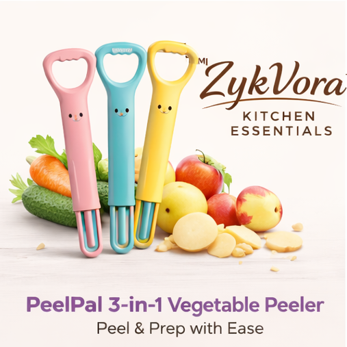 ZykVora™ PeelPal Vegetable Peeler – Stainless Steel Potato Peeler, Fruit Peeler & Kitchen Prep Tool