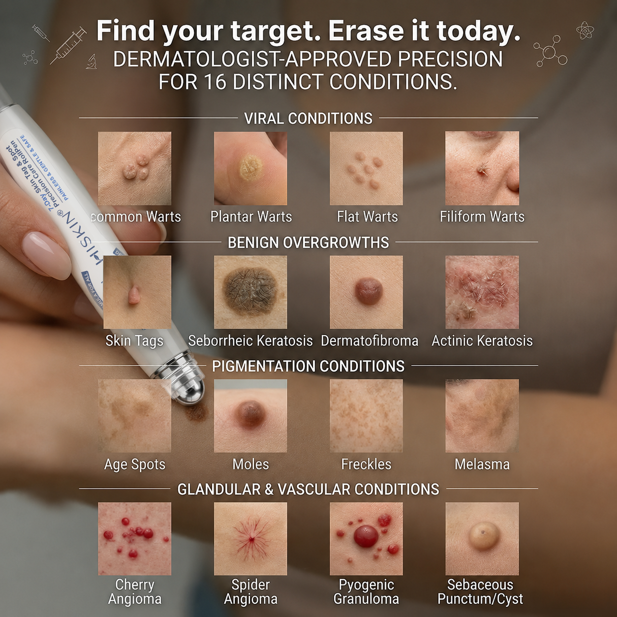 𝐇𝐈𝐒𝐊𝐈𝐍®💎 𝟕-𝐃𝒂𝘆 𝐒𝗸𝐢𝐧 𝐓𝒂𝗴 & 𝐒𝐩𝙤𝐭 𝐄𝐫𝒂𝐬𝙚𝐫 Painless & Scar-Free Advanced Imperfection Removal Rollerball Pen