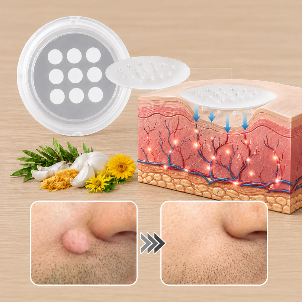 ✨✨Hiskin ® 2-in-1 Microneedle & Hydrocolloid Patch🍀 | Removes raised moles, acne, flat warts, and skin tags | Helps improve wrinkles, scars, and blemishes | Invisible patches for face and body
