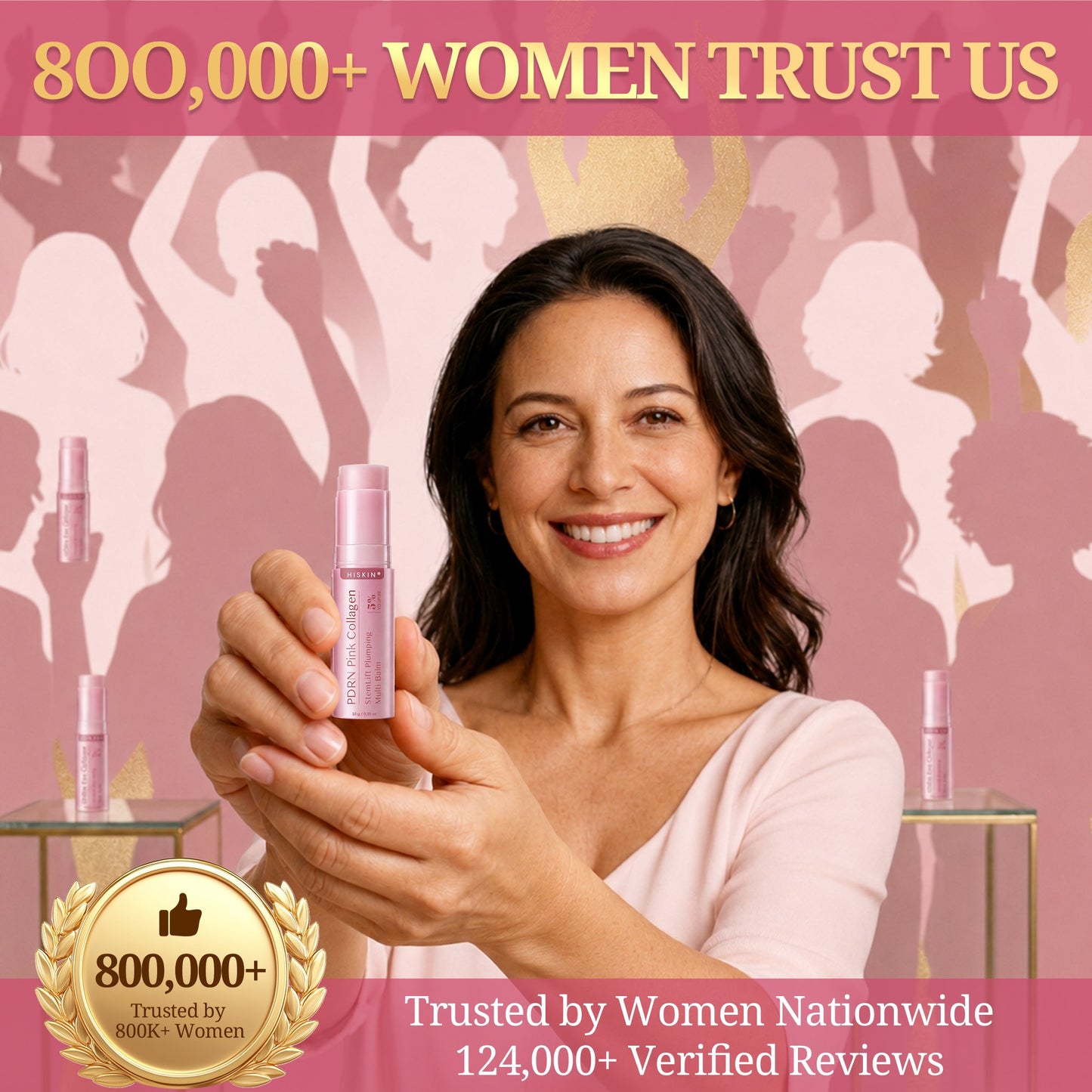 🌺𝐇𝐈𝐒𝐊𝐈𝐍® 𝐏𝐃𝐑𝐍 𝐏𝐢𝐧𝐤 𝐂𝐨𝐥𝐥𝐚𝐠𝐞𝐧 𝐒𝐭𝐞𝐦𝐋𝐢𝐟𝐭 𝐏𝐥𝐮𝐦𝐩𝐢𝐧𝐠 𝐌𝐮𝐥𝐭𝐢 𝐁𝐚𝐥𝐦 𝐟𝐨𝐫 𝐔𝐧𝐝𝐞𝐫-𝐄𝐲𝐞𝐬, 𝐍𝐞𝐜𝐤, 𝐅𝐨𝐫𝐞𝐡𝐞𝐚𝐝, 𝐒𝐦𝐢𝐥𝐞 𝐋𝐢𝐧𝐞𝐬,𝐅𝐢𝐫𝐦𝐢𝐧𝐠, 𝐋𝐢𝐟𝐭𝐢𝐧𝐠, 𝐅𝐮𝐥𝐥𝐞𝐫-𝐋𝐨𝐨𝐤𝐢𝐧𝐠 𝐂𝐮𝐫𝐯𝐞𝐬 & 𝐒𝐤𝐢𝐧 𝐂𝐨𝐦𝐟𝐨𝐫𝐭